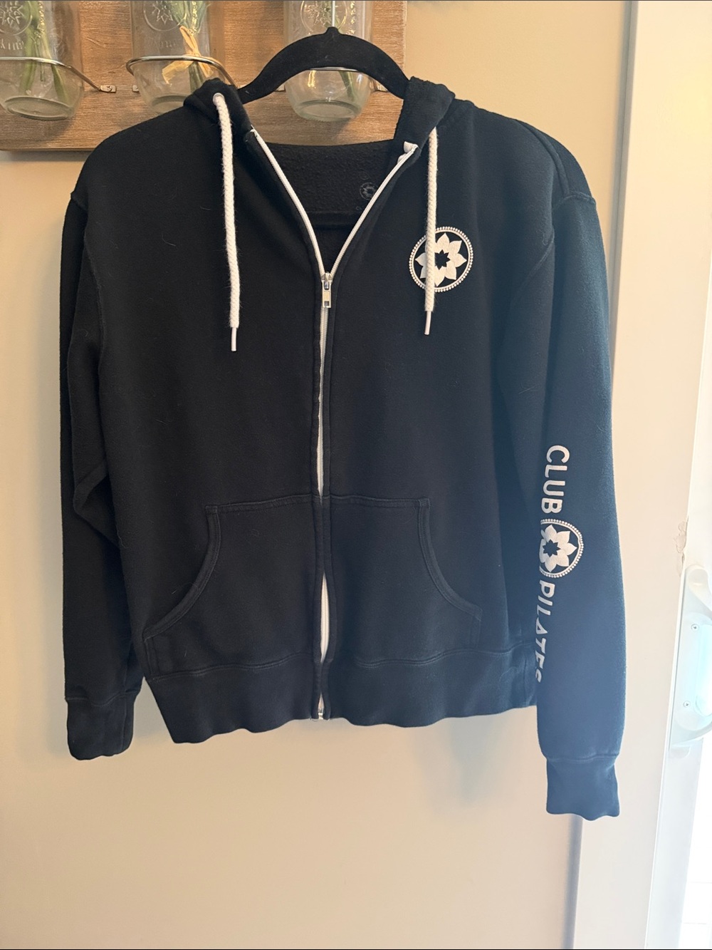 Club Pilates Women's Black Full-Zip Logo Hoodie